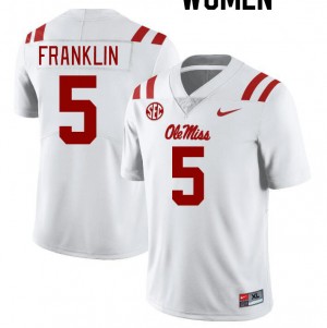 Women Zakhari Franklin White Ole Miss College Football #5 Jersey 969279-991