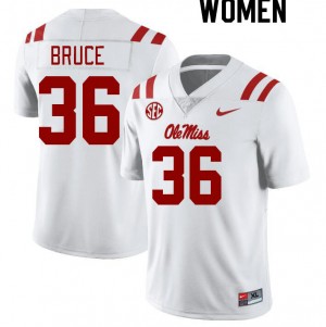 Women Zamari Bruce White Rebels College Football #36 Jersey 787317-133