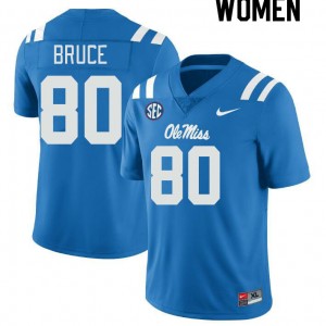 Women Zamari Bruce Powder Blue Ole Miss Rebels College Football #80 Jersey 616022-642