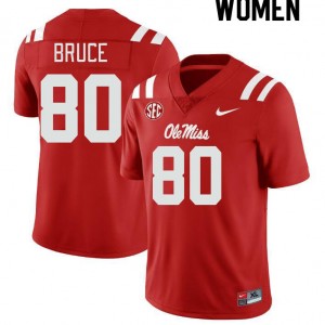 Women Zamari Bruce Red Ole Miss Rebels College Football #80 Jersey 164281-838