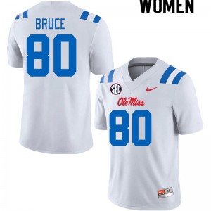 Women Zamari Bruce White Ole Miss Rebels 2024 New College Football #80 Jersey 457132-831