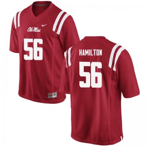Men Woodrow Hamilton Red Ole Miss College Football #56 Jersey 995519-970