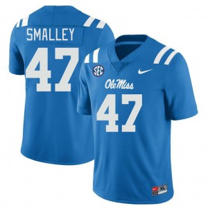 Men Wyatt Smalley Powder Blue University of Mississippi College Football #47 Jersey 176310-695