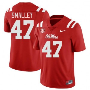 Men Wyatt Smalley Red Ole Miss Rebels College Football #47 Jersey 807105-132