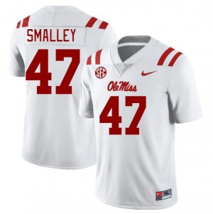 Men Wyatt Smalley White Ole Miss College Football #47 Jersey 926611-270
