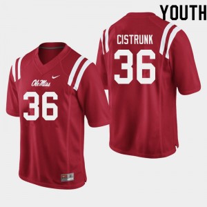 Youth Ashanti Cistrunk Red Ole Miss Rebels College Football #36 Jersey 297280-511