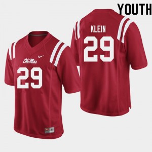 Youth Campbell Klein Red University of Mississippi College Football #29 Jersey 713650-698