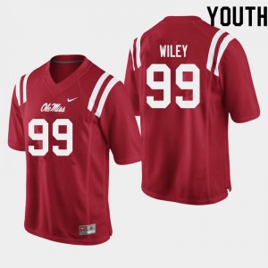 Youth Charles Wiley Red Ole Miss College Football #99 Jersey 899821-317