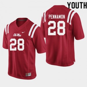 Youth D'Vaughn Pennamon Red Ole Miss College Football #28 Jersey 383557-455
