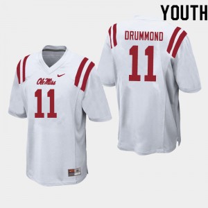 Youth Dontario Drummond White Rebels College Football #11 Jersey 972051-400