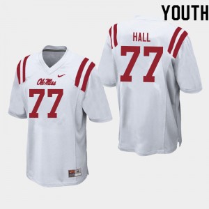 Youth Hamilton Hall White Ole Miss College Football #77 Jersey 324632-422