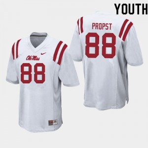 Youth Jack Propst White Ole Miss Rebels College Football #88 Jersey 621060-289