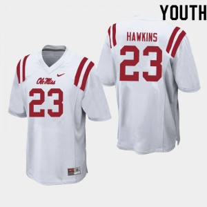 Youth Jakorey Hawkins White Ole Miss Rebels College Football #23 Jersey 890870-112
