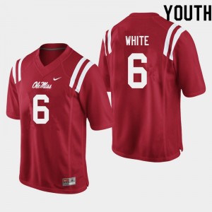 Youth Kam'Ron White Red Ole Miss Rebels College Football #6 Jersey 558917-898
