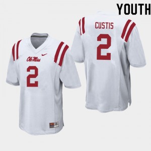 Youth Montrell Custis White University of Mississippi College Football #2 Jersey 399241-566