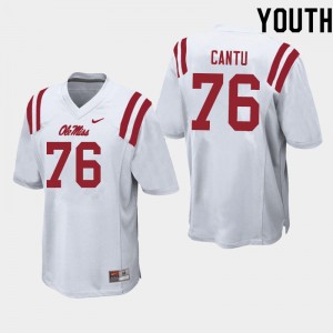 Youth Nic Cantu White University of Mississippi College Football #76 Jersey 394306-406