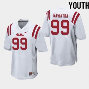 Youth Patrick Nasiatka White Ole Miss College Football #99 Jersey 587443-614