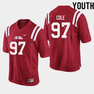 Youth Spencer Cole Red Ole Miss Rebels College Football #97 Jersey 264174-795
