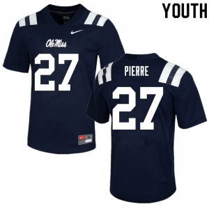 Youth Brandon Pierre Navy Ole Miss College Football #27 Jersey 535221-542