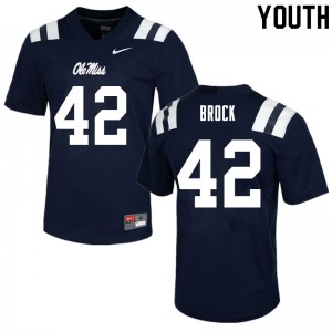 Youth Brooks Brock Navy Ole Miss College Football #42 Jersey 639817-314