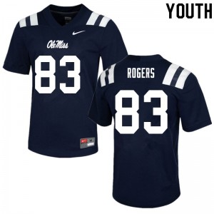 Youth Chase Rogers Navy Ole Miss College Football #83 Jersey 409894-811