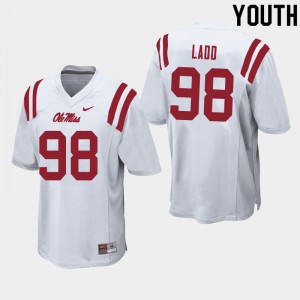 Youth Clayton Ladd White Ole Miss College Football #98 Jersey 585084-204