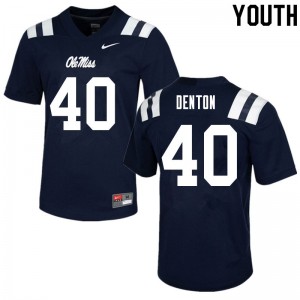 Youth Jalen Denton Navy Rebels College Football #40 Jersey 684172-682