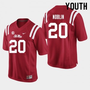Youth Blake Noblin Red Ole Miss College Football #20 Jersey 890023-304