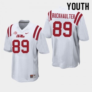 Youth Brandon Buckhaulter White Ole Miss College Football #89 Jersey 869945-790