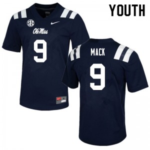 Youth Brandon Mack Navy Ole Miss College Football #9 Jersey 976808-707