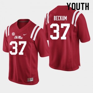 Youth DJ Beckum Red Rebels College Football #37 Jersey 638857-349