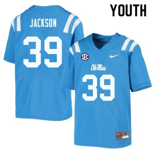 Youth Dink Jackson Powder Blue Ole Miss Rebels College Football #39 Jersey 295653-914