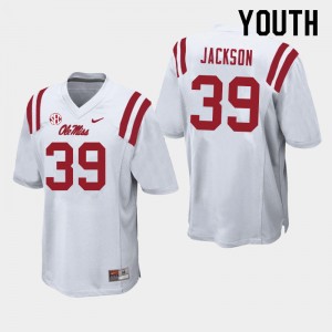 Youth Dink Jackson White Ole Miss College Football #39 Jersey 210443-246