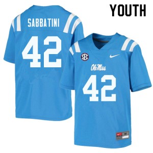 Youth Elijah Sabbatini Powder Blue Ole Miss College Football #42 Jersey 593766-600