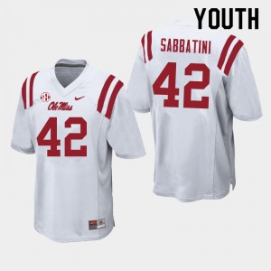 Youth Elijah Sabbatini White University of Mississippi College Football #42 Jersey 801200-821