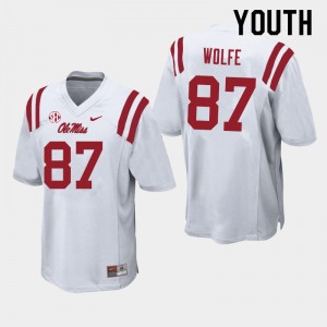 Youth Hudson Wolfe White University of Mississippi College Football #87 Jersey 543387-872