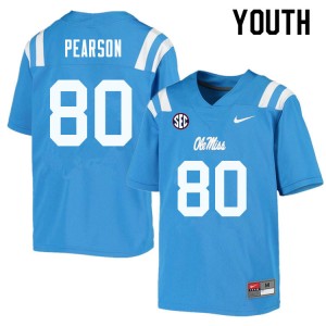 Youth Jahcour Pearson Powder Blue Ole Miss Rebels College Football #80 Jersey 624462-827