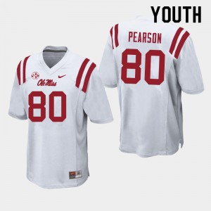 Youth Jahcour Pearson White University of Mississippi College Football #80 Jersey 858288-477