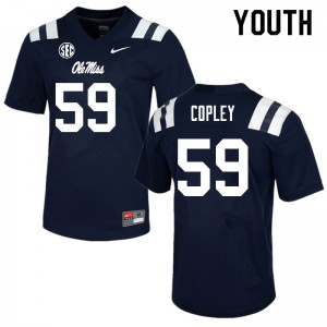 Youth John Copley Navy University of Mississippi College Football #59 Jersey 584537-810