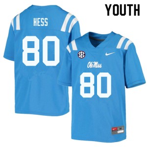 Youth Jonathan Hess Powder Blue Ole Miss Rebels College Football #80 Jersey 514433-216
