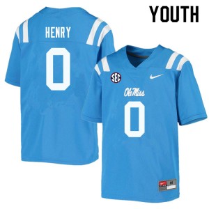 Youth Lakia Henry Powder Blue Ole Miss College Football #0 Jersey 314152-227