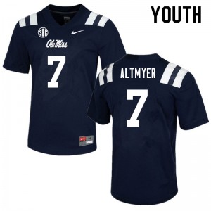 Youth Luke Altmyer Navy Ole Miss College Football #7 Jersey 960795-415