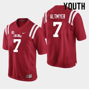 Youth Luke Altmyer Red Ole Miss College Football #7 Jersey 786693-672