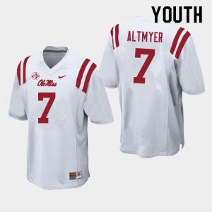 Youth Luke Altmyer White Ole Miss College Football #7 Jersey 933320-715