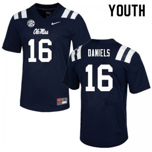 Youth MJ Daniels Navy Ole Miss Rebels College Football #16 Jersey 840725-941