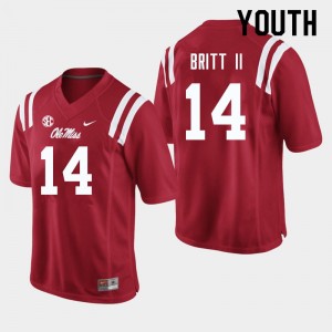 Youth Marc Britt II Red Rebels College Football #14 Jersey 851187-267