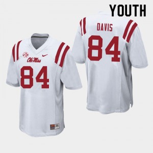 Youth Qua Davis White Ole Miss Rebels College Football #84 Jersey 883679-320