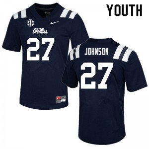 Youth Tysheem Johnson Navy Ole Miss College Football #27 Jersey 118805-878