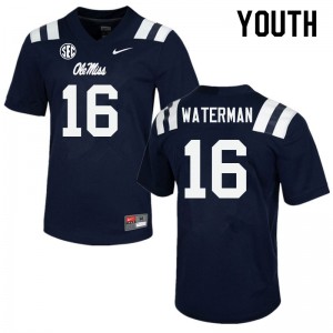 Youth Braden Waterman Navy Ole Miss College Football #16 Jersey 380678-327