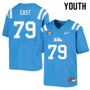 Youth Cam East Powder Blue Ole Miss Rebels College Football #79 Jersey 936604-728